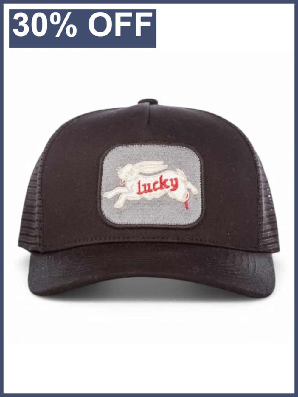 Embroidered Rabbit Patch Trucker Snapback Hat Mesh Back Adjustable